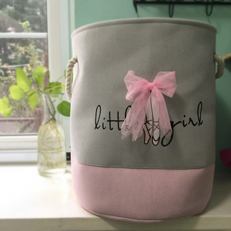 Wholesale Ballet Shoes Bow Girl Canvas Storage Basket
